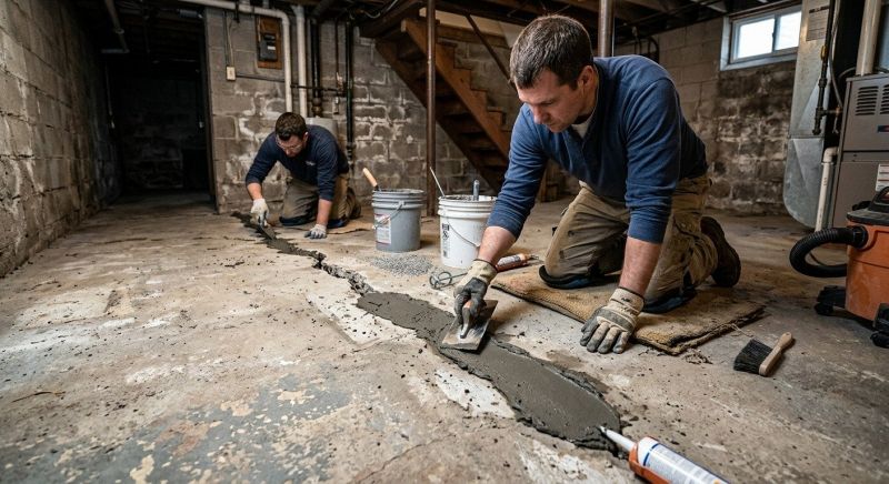Cracked Basement Floor Repair in West Jordan, UT