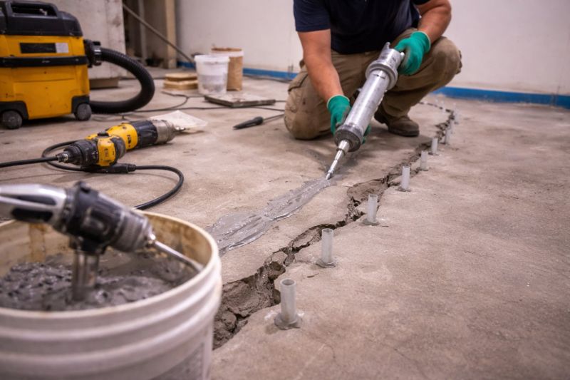 Cracked Basement Floor Repair in West Jordan, UT
